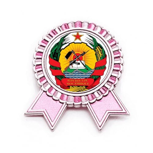 Broche rose emblème du Mozambique taille M en métal pour sublimer un costume