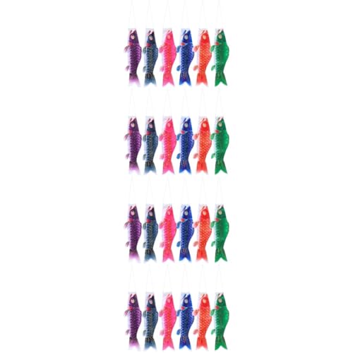Bannière de carpe japonaise koinobori en tissu coloré pour décor extérieur - 24 pièces