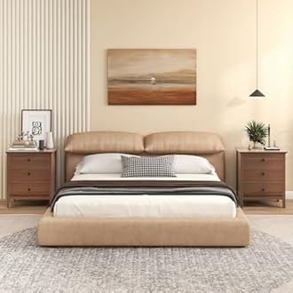 Giantex Set of 2 Nightstand with Drawers Solid Structure Side Table for Storage Bedroom, Living Room Accent Furniture Small Spaces Side End Table, (Brown, 24 in x 18 in x 26 in)