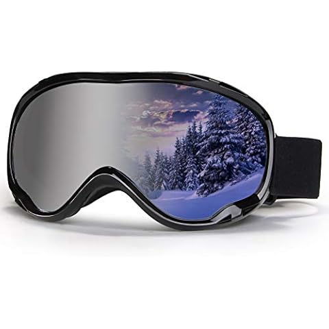 4-FQ Outdoor Ski Goggles,OTG Snowboard Goggles Anti Fog Snow Goggles 100% UV400 Snow Sport Goggles Double Lens Ice Goggles Racing Ski Goggles for Men,Women,Youth Ski Glasses Snowmobile Goggles Cover