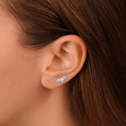 2Pcs 20G Stainless Steel Bat Lip Rings Labret Studs Conch Helix Tragus Cartilage Stud Earrings Threadless Push In Monroe Medusa Piercing Jewelry for Halloween3