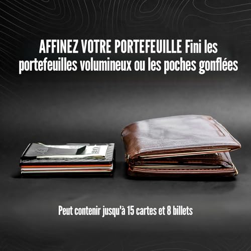 mountain voyage co minimalist wallet for men amp women - slim rfid wallet scratch resistant credit card holder amp money clip easily removable money amp cards matte carbon fiber