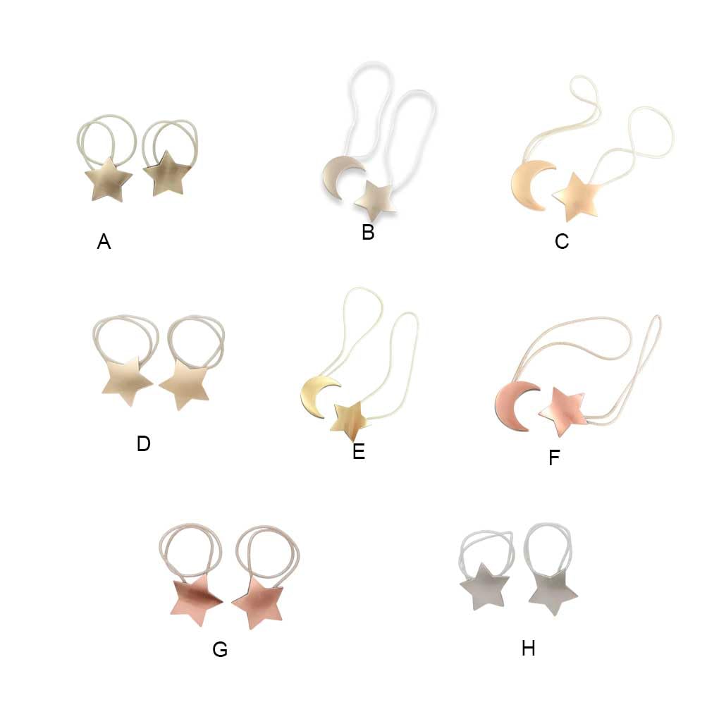 Lot de 10 embrasses de rideaux en métal pour salon, chambre à coucher, clip de fixation à clipser, style 2 étoiles