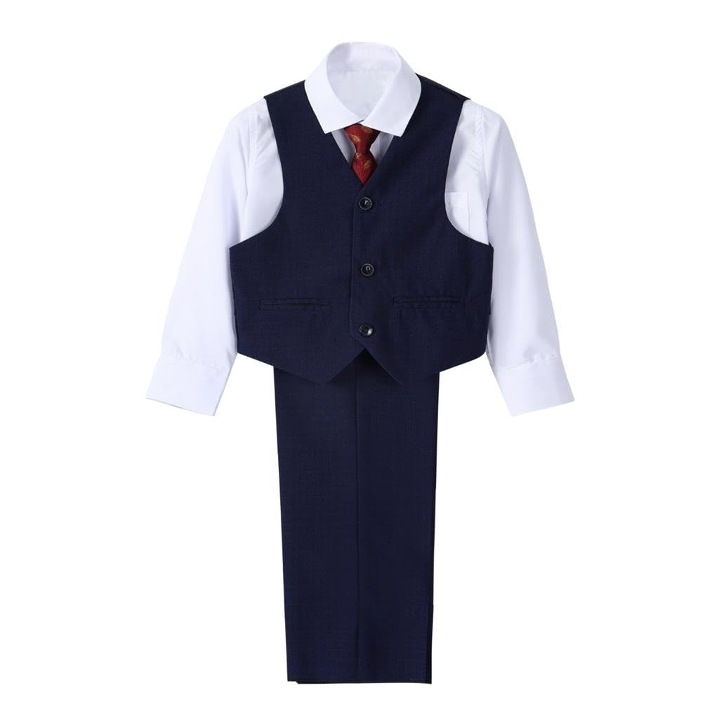 Lito Angels Ensemble de 5 pièces de smoking et blazers pour petit garçon Bleu 5 à 13 ans