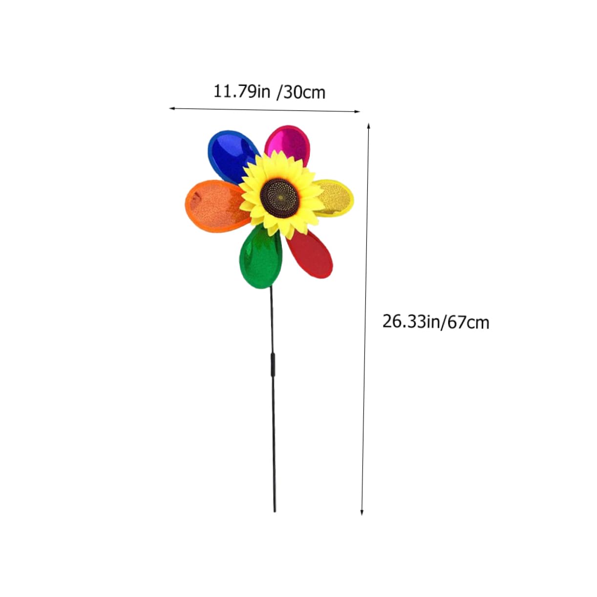 Toddmomy 2Pcs Sunflower Windmill Ornament for Garden Outdoor Landscape Decor Large Rotating Pinwheels Durable Fun Garden Decorations for Lawns and Yards