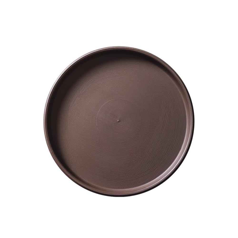 Prettiee plant dish saucer Plant Saucer Ceramic, Living Room Balcony Flower Pot Drip Tray Round Pallet (Bruin M)