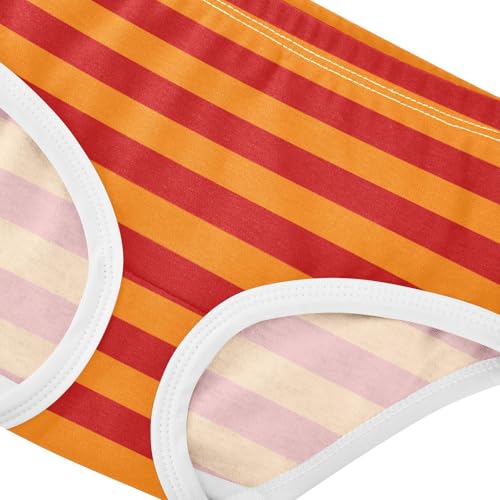 Red Orange Stripe Toddler Girls's Underwear 2T4
