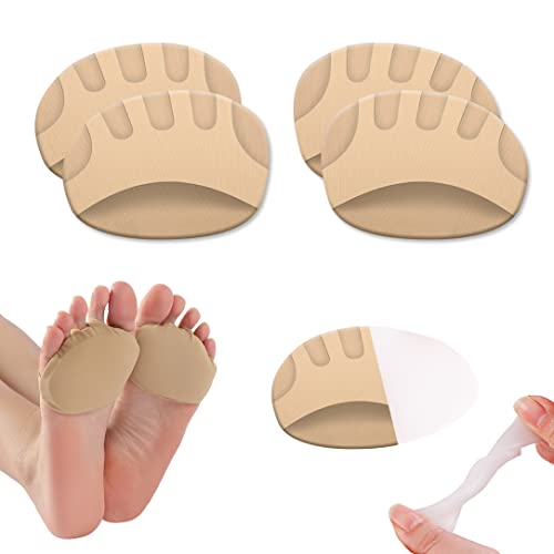 Image of SooGree 2 Pairs Honeycomb Fabric Forefoot Pads Men Women Soft Metatarsal Foot Pads Soft Gel Ball of Foot Cushions for Pain Relief