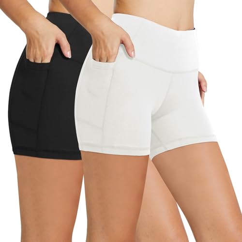 Image of baleaf Women's 8 inch / 5 inch / 3 inch Biker Shorts High Waist Yoga Workout Gym Running Volleyball Spandex Shorts with Pockets