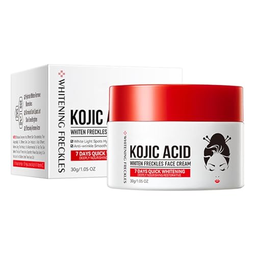 Crema aclarante con ácido kójico, crema blanqueadora para piel negra, potente, antiarrugas, blanqueadora, hidratante para cara y cuerpo (1)