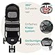 Innopet Avenue Meliertes Grau Leichter Hunde- & Katzenbuggy - Regenschutz inklusive - Kompakter Stadt-Hundewagen - faltbarer 2-Rad-Buggy mit Sicherheitsleinen & Aufbewahrungskorb