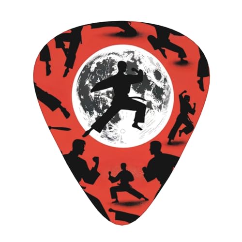 12-Pack Martial-Artists Guitar Picks, Abs Material, Assorted Thickness Set (0.46mm, 0.71mm, 0.96mm) For Versatile Play
