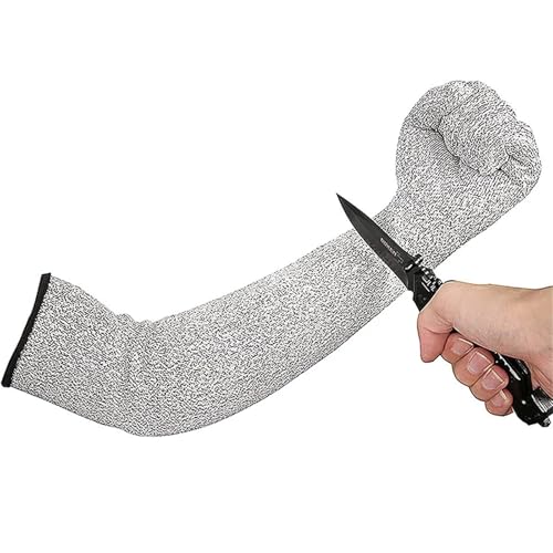 [JIINJBG] hn 1pair Level 5 HPPE Cut Resistant Arm Sleeve Breathable Skin-friendly Food Grade Material Cut-Resistant For Outdoo
