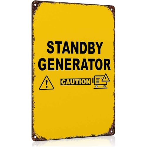 Standby Generator Caution Aluminum Metal Sign 8 x 12 Inch