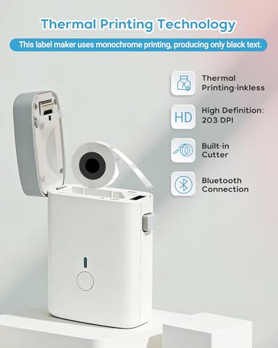 Image of ORGBRO Label Maker, Bluetooth Label Maker Machine with Tape, DX1-White