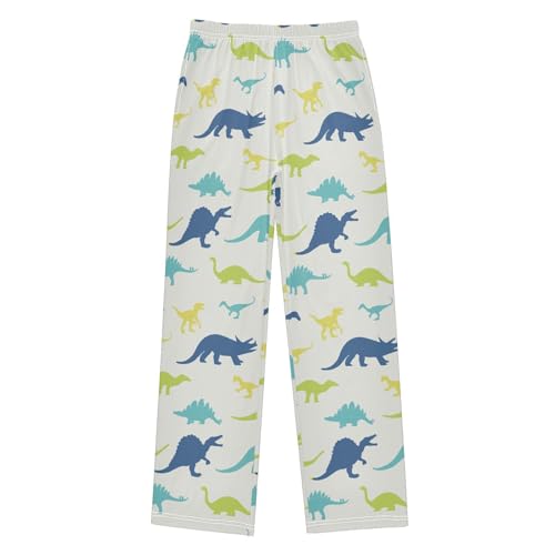 Dinosaurs Silhouette Beige Boys Pants for Kids Jogger Pants with Pockets S-XL