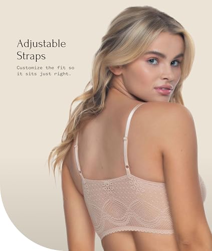Image of Felina Finesse Cami Bralette - Stretchy Lace Bralettes for Women - Sexy and Comfortable