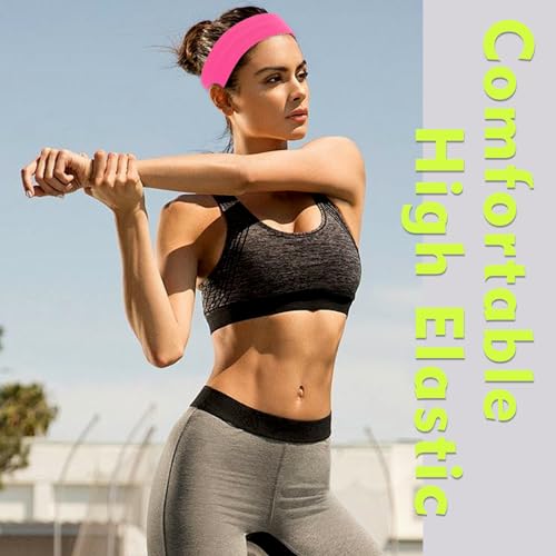 Image of Workout Headbands Non Slip Headband Sport Headbands Sweatbands Elastic Sport Hair Bands for Sports Travel Indoor Fitness Gym