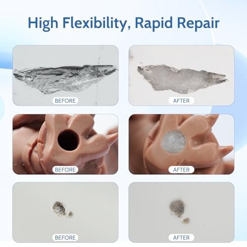 FUNCRECOL UV Light Curing Putty for Model Kit Repairs & Detailing, Fast Repair Filler for Nicks,Scratches,Cracks on Resin,Quartz,Ceramic,Wood,Plastic,Stone,and Other Countertop Surfaces,50g