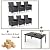 Sophia & William 7 Pieces Patio Dining Furniture for 6-8 People, Outdoor PE Rattan Chairs and Expandable Rectangle Metal Table Set, Modern Outside Dining Set with Cushions for Porch, Backyard, Terrace