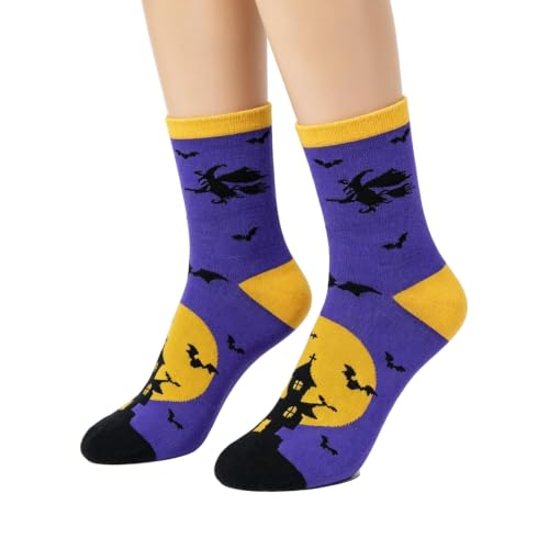 Women's Girls Novelty Funny Crew Socks Cute Pumpkin Ghost Pattern Socks - image 1