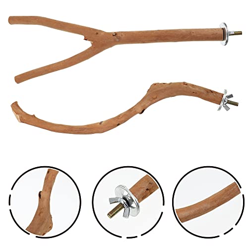 iplusmile Vogel Accessoire 2 stks Papegaai Baars Staande Pole Vogels Kooi Staande Stok Vogel Hout Staaf - Afbeelding 8