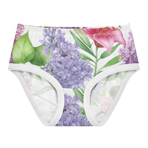 Florals Toddler Girls Underwear 2t Cotton Cute Panties Girl Lilies Lilac Flowers Kids Briefs Undies