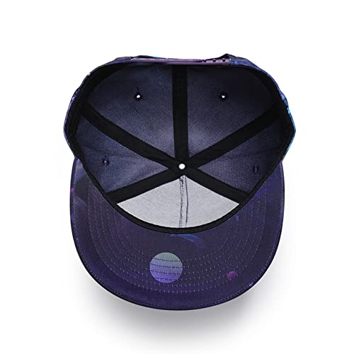 Image of Quanhaigou Snapback Hat for Men Women,Hip Hop Style Colorful Flat Bill Hats Teens Adjustable Baseball Cap