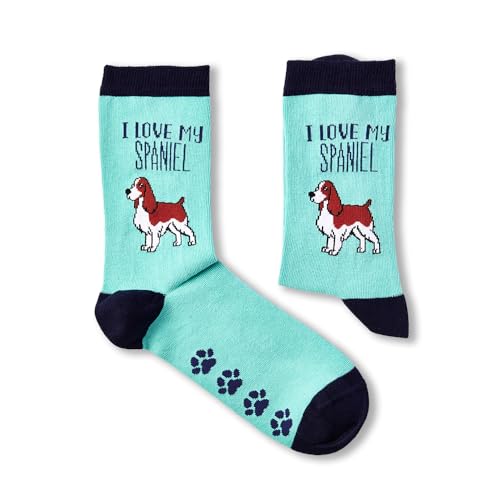 Unisex I Love My Spaniel Socks | Gift | 1 Pair | Cotton Rich Socks | Premium Socks | Novelty | Gifts (LADIES 4 - 8)