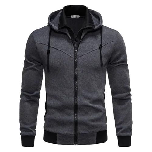 Fashion Jacket Casual Slim Fit Contrasting Color Hooded Cardigan Hoodie Mens Thin Jacket Fashion3