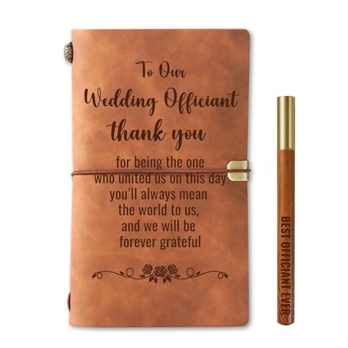 InnoBeta Officiant gift, Engraved Leather Journal Gift for Weddin...