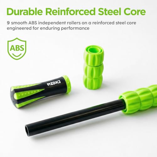 Image of Muscle Roller & Massage Roller Stick for Athletes - Lymphatic Drainage Support, Relieves Muscle Soreness, Cramping & Tightness - Targets Legs, Arms, Back & Calves (Green)