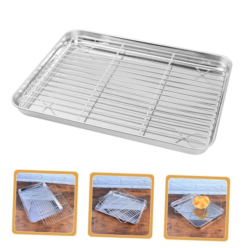 Plaque à biscuits en acier inoxydable avec grille de cuisson pour four - 5