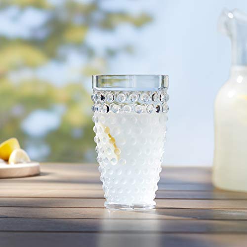 Amazon Basics Tritan Hobnail Texture Highball Glasses - 18-Ounce, Set Of 4(Plastic Material) #TOP4