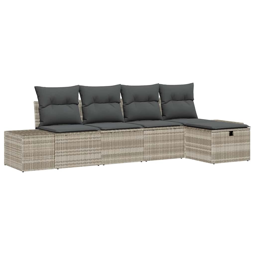 Canapé de jardin modulaire gris résistant pour petite terrasse