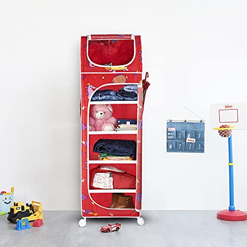 Image of Little One's | 6 Plastic Shelves Baby Wardrobe /Toy Organizer, ISI Certifed | Aquatic Red | TB6 /FR
