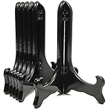 Juvale Wooden Easel Display Stand for Desk or Tabletop (7 Inches, Black, 6-Pack)
