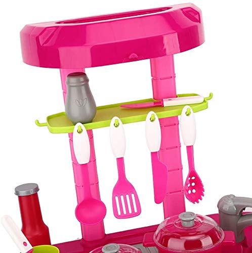 Ixora Pretend Play Kitchen Set Kids Girls | Kitchen Suitcase Set Toy for Girls with Realistic Lights & Sounds & Kitchen Accessories Set for 3 Year Old Girl (58 pcs Kitchen Set) 2