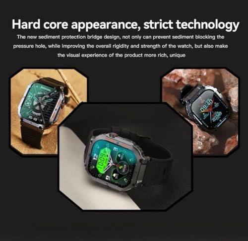 Image of Smart Watch for Samsung Galaxy A15 5G Military Smart Watch for Men (Answer /Make Call), 1.85in HD Tactical Sports Rugged Smartwatch, Fitness Tracker Watch for Android /iOS Phones - Black
