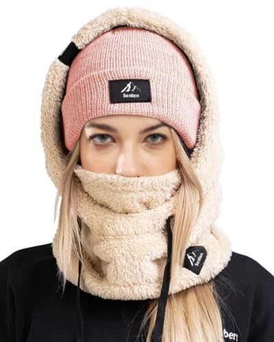 Senllen Balaclava Cold Weather Fleece Windproof Ski Mask Winter Breathable Thermal Face Mask Neck Warmer Scarf Helmet Hood
