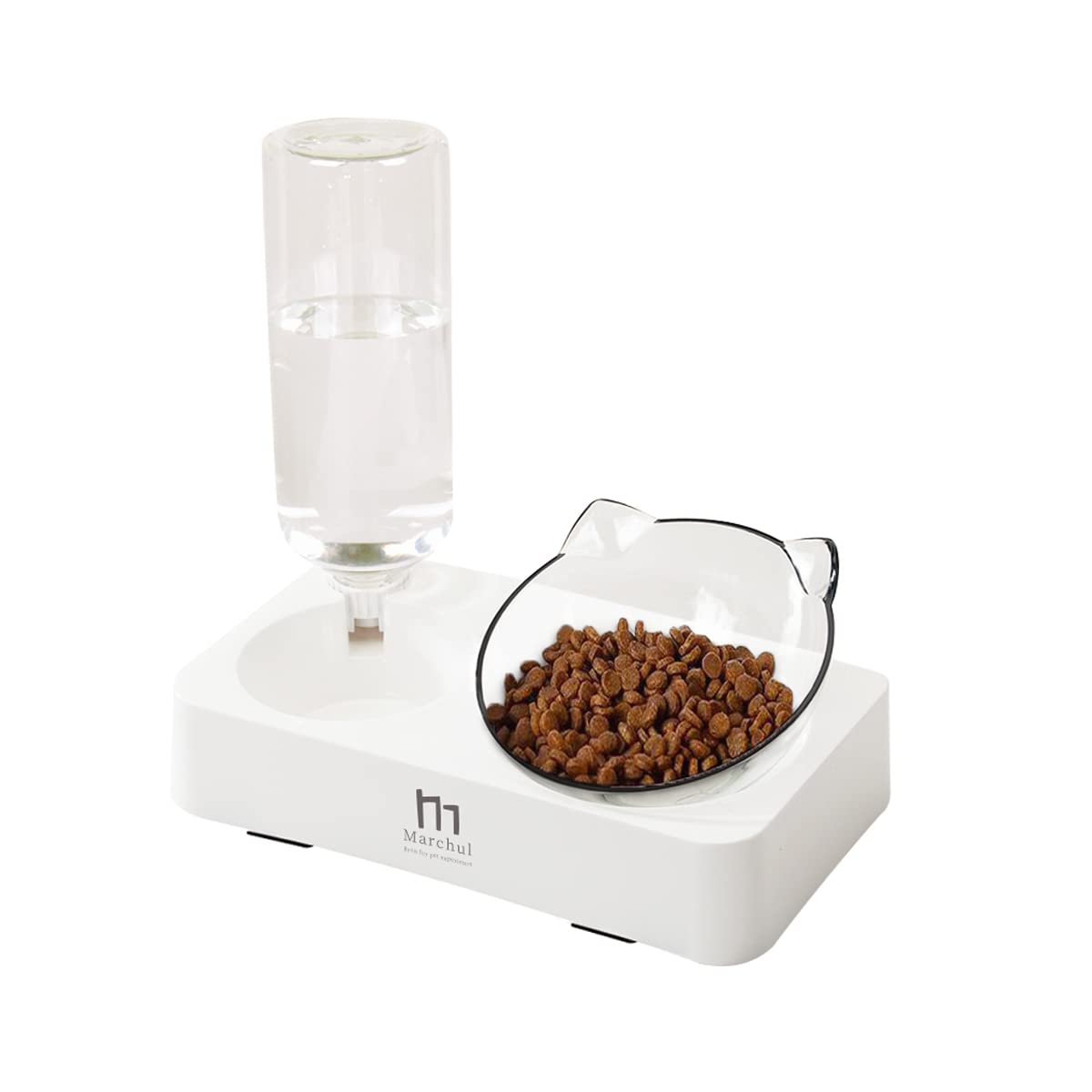 Marchul キャットボウル、猫 餌入れ、傾いたキャットフードとウォーターボウ…
