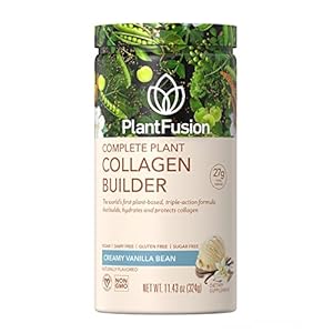 PlantFusion Vegan Collagen Powder – Plant Based Collagen Protein Powder for Muscle & Joints, Hair, Skin & Nails – Keto, Gluten Free, Soy Free, Non-Dairy, No Sugar, Non-GMO – Vanilla 11.43 oz