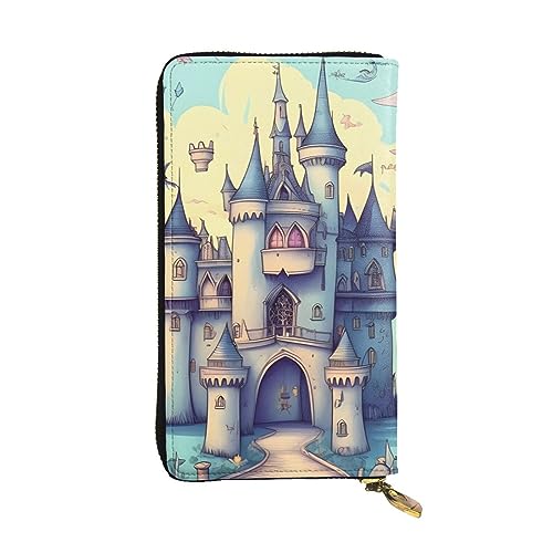 Leather Wallet - Stylish and Durable Wallet for Women with Multiple Compartments and Zipper Design Fairytale Castle Picture