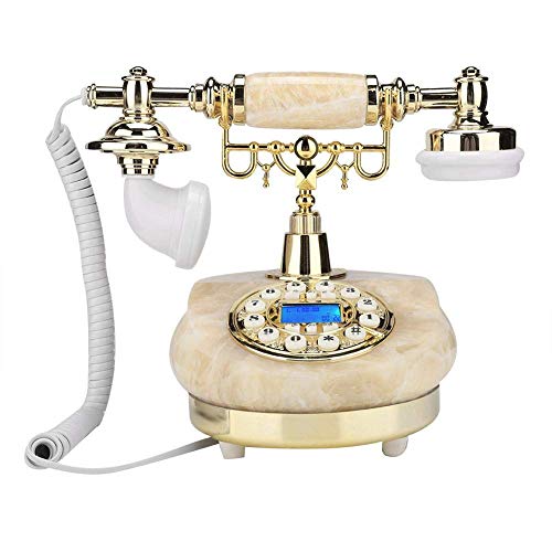 Teléfono retro, pantalla LCD, teléfono antiguo FSK/teléfono con cable de doble sistema, estilo europeo, retro, vintage, analógico, teléfono fijo para regalos/sala de estar