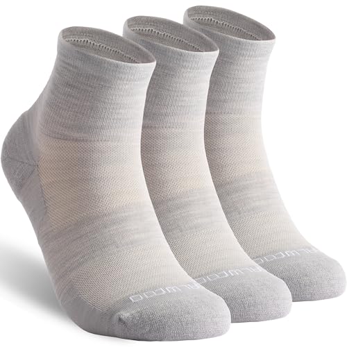 Image of ZEAL WOOD 3 Pairs Mens Womens Merino Wool Ankle Athletic Socks Low Cut Running Golf Tennis Hiking Socks Quarter