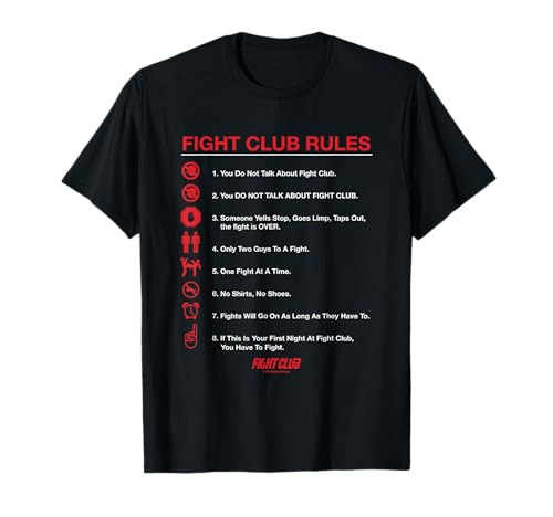 Fight Club Iconic List Rules Big Chest Text Logo T-Shirt