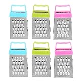 Hohopeti 6 Stück Mini Käsereibe aus Edelstahl mit Vierseitigem Gemüse Obstschneider Rostfrei...