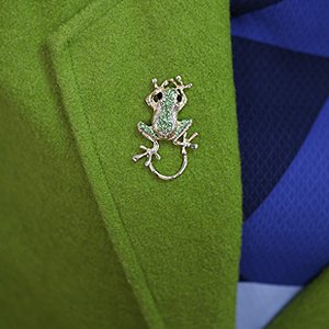 Senfai 3 Colors Frog Magnetic Clip Holder Magnetic Eyeglass Holder Brooch Jewelry (Green, Rhodium-Plated-Base-Metal) #TOP5