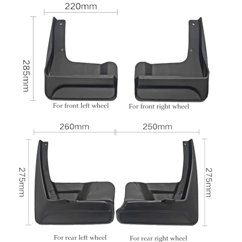 Image of 4PCS Car Mudguards Mud Flaps Splash Guards Mudguards Front and Rear Mudflaps w /Hardware Accessories for Sienna 2018 2019 2020 (Not for SE Type)