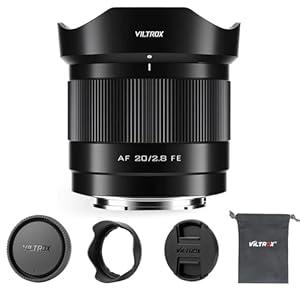 VILTROX FE 20mm f2.8 for Sony E-Mount AF Lens 20mm f/2.8 Super Wide Angle Autofocus Lens Full Frame Lens Compatible with Sony a7cii, a7III, a7IV, a7R, FX30, ZV-E1, a6100, a6400, a6000, a7S III